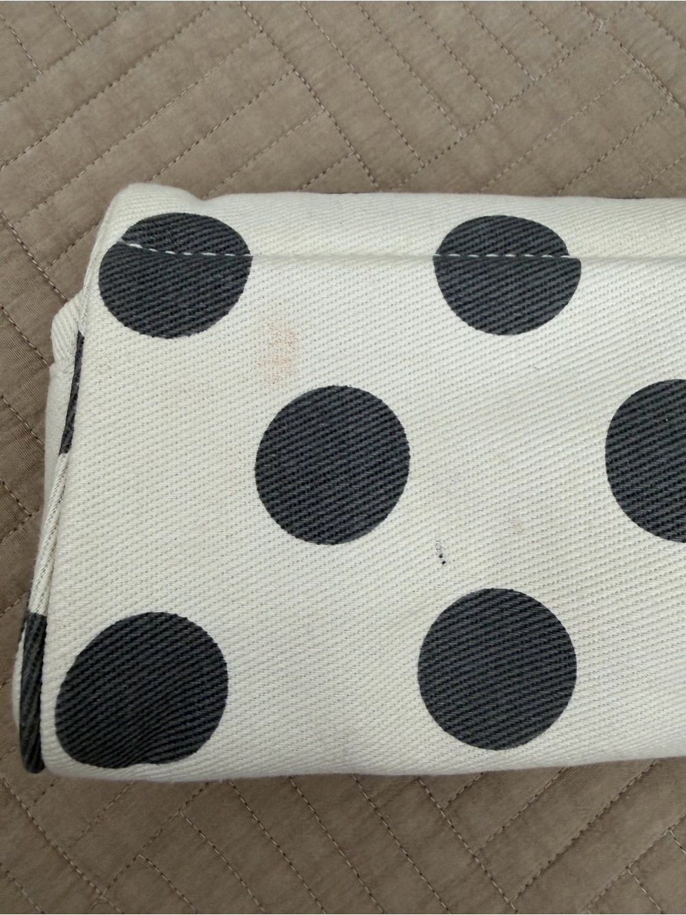 Brandy Melville White Cosmetic Bag with Black Polka Dots - Picture 3 of 7